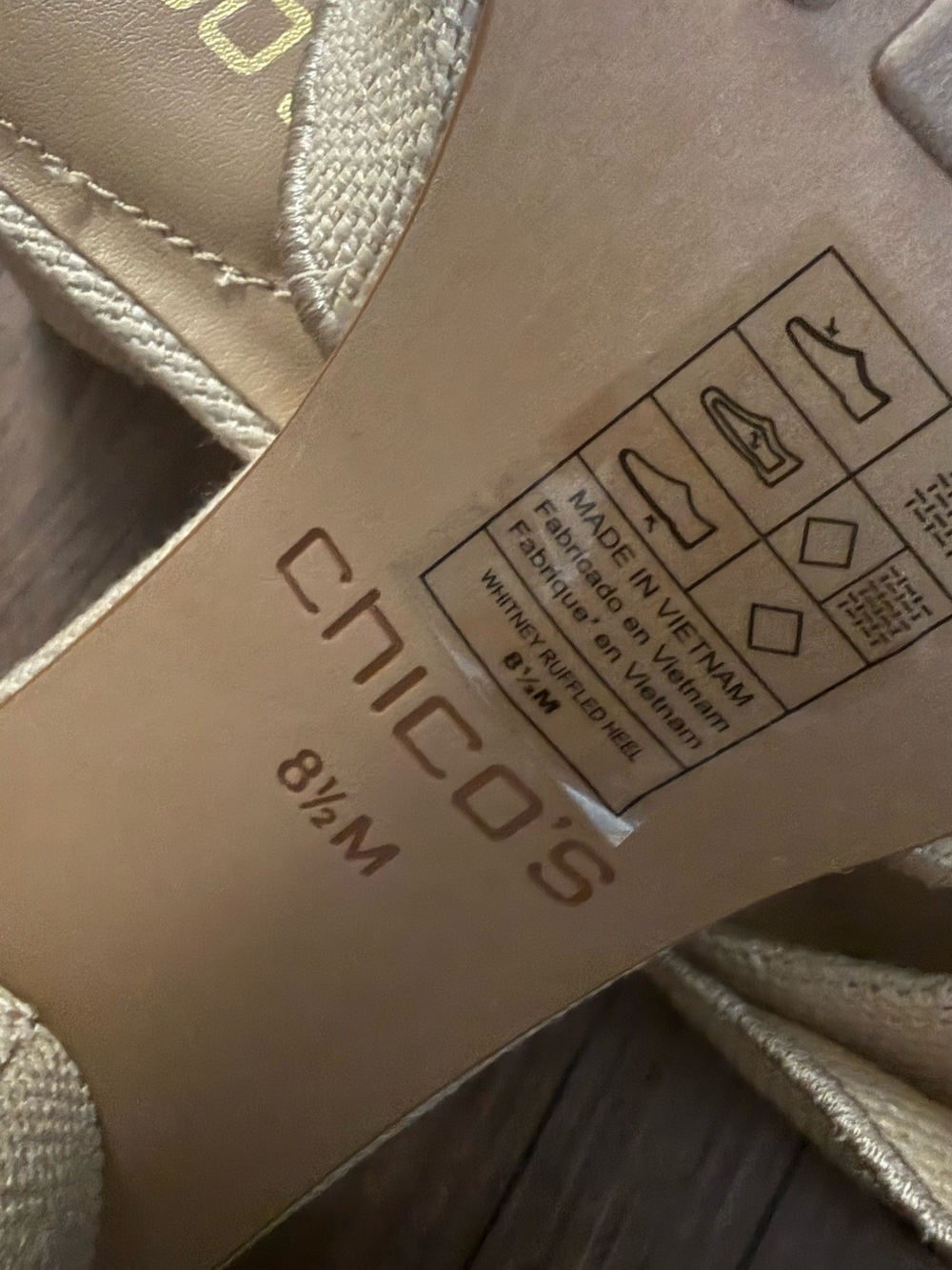 Chico's Cream Ruffle Slide Mules - Picture 5 of 9